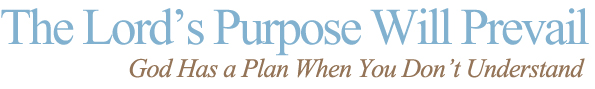 The Lord's Purpose Will Prevail: God Has a Plan When You Don't Understand